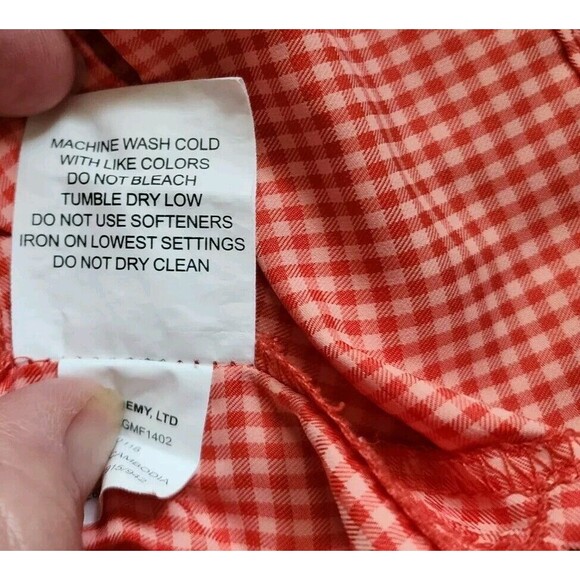 Magellan Angler Fit Shirt Mens XL Fishing Mag Wick Peach Orange Gingham Check - Picture 10 of 10